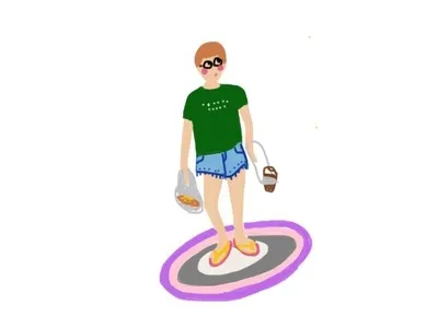 Little me blue cute girl green power purple shopping