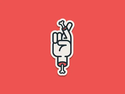 Friday the 13th 2d bones crossfingers design flat friday 13th halloween hand icon illustration vector