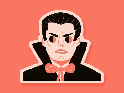Dracula Sticker count dracula die cut drac dracula halloween illustration inktober inktober 2018 inktober2015 portrait spook spooky sticker sticker design sticker set stickermule vampire vector