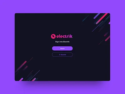 Login - Electrik app branding buttons design flat login login form logo page ui ux web website