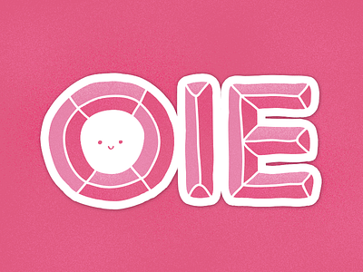 oieeee hello lettering oie sticker type