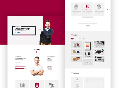 Personal Website clean cv cv template fresh job landing page personal portfolio resume ui ux website