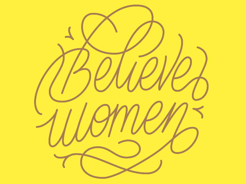 Believe Women Lettering art calligraphy design flat illustration typography vector