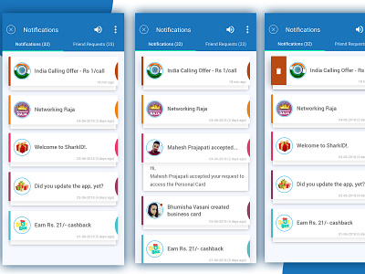 Notification Screens app colorfull design mobile screen ui