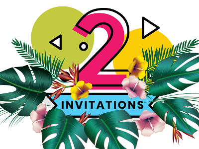 2 Dribbble Invites dribbble dribbble best shot flowers illuatration invitation invites jungle jungle book leafs two vector