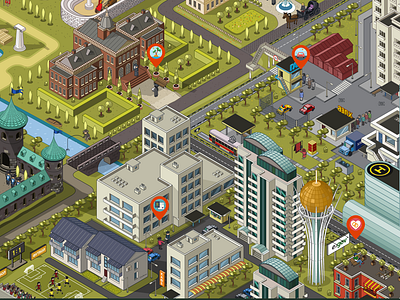 Egov Game animation graphic illustration isometria isometric vector