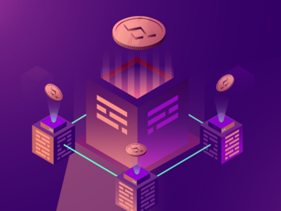 ICO Token Factory adobe illustrator blockchain grid ico illustration isometric token vector