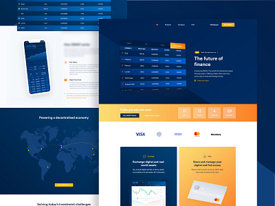 Crypto Blockchain Web Design bank blockchain blue clean crypto orange ui ux web design