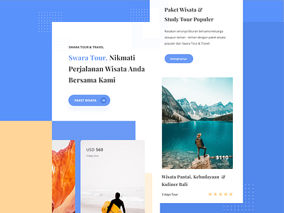 Swara Tour Mobile Version clean clean app color concept debut dribbble exploration holiday landing mobile tour travel vocation