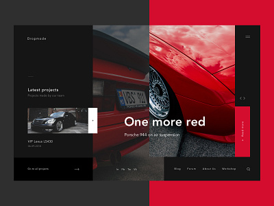 Dropmode car clean design stance ui ux web web design web design website