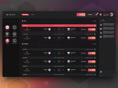 Esports Betting UI betting casino design esport booking esports gambling gaming ui website