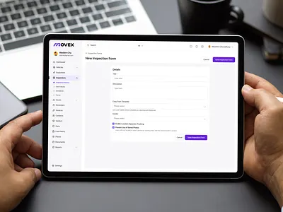 Movex SaaS - New Inspection Form dashboard data filllodesign fleet form information input inspection management saas status text area text field tittle ui design vehicle