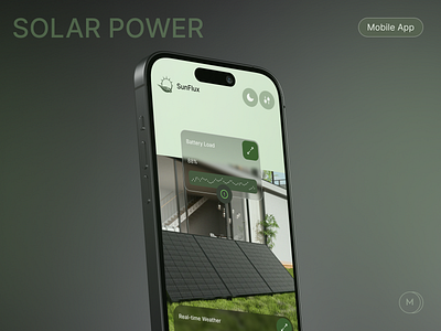 SunFlux - Solar Panel Monitoring App app app design green energy management mobile app mobile ui panel power power panel renewable solar solar app solar panels ui ui design ux