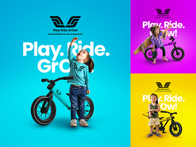 VICI - Play.Ride.GrOw - Campaign Concept bike branding campaign childrens childrens bicycle concept design graphic design key visual logo pay ride grow visual