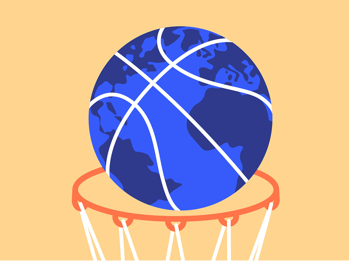 Editorial Illustration on Greenwashing Topic article illustration ball barnding basketball corporate illustration earth eco eco game eco poster eco thinking ecolorgical editorial illustration flat flat illustration greenwashing planet society vector illustration