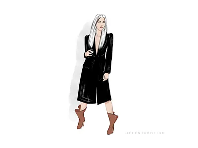 Fashion illustration autumn look fashion fashion illustration fashion look girl girl boss girl illustration girl power illustration raster sketch stylish woman illustration