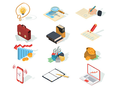 Business And Finance Icons art business concept design finance icon icons illustration illustrator infographics isometric management manager office sales set ui vector