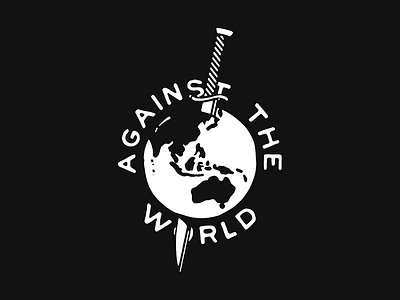 Against The World black black white hand drawn hand lettering illustration merch typography