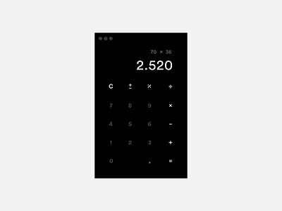 Daily UI / Dark Calculator App calculator clean daily ui dailyui dark desktop mac app minimal ui