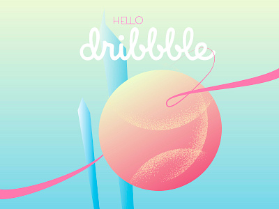 Hello Dribbble debut design flat illustration vector web