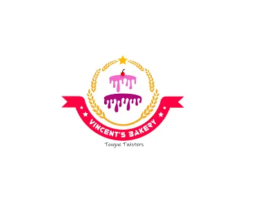 Bakery Logo adobe illustration bakery cake cherry design flat logo pastery plain tongue twisters typography vincents wheat