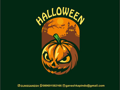 Jackolantern artwork badge badge logo badgedesign brand cartoon char classic dailylogo design forsale graphic halloween halloween design head identity illustration jackolantern mascot vector