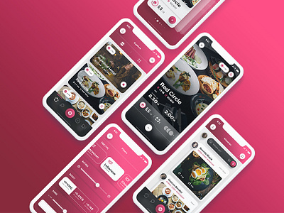 Scarlett - iOS Restaurants & Food App UI Kit clean dark filters flat food app iphonex minimal red restaurant app ui ui design ui elements uidesign ux