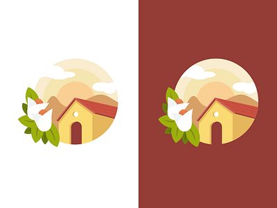 Illustration Symbol Landscape clouds flower flower illustration flower logo house house illustration landscape illustration logo montain symbol mark