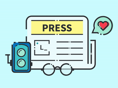 Press animation animation banner camera css animation glasses heart illustration interaction design leniolabs press press kit press page svg ui ui design ux vectorial website