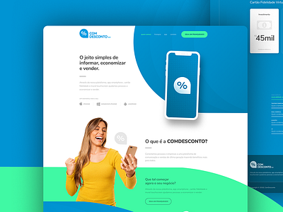Comdesconto app clean design flat interface landingpage ui ux web webdesign website