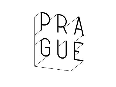 Dedication to city of Prague adobe ilustrator design line art prague typography