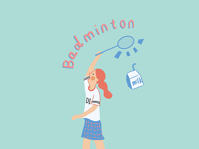 Badminton2 girl photoshop sport 插图 插图，开始