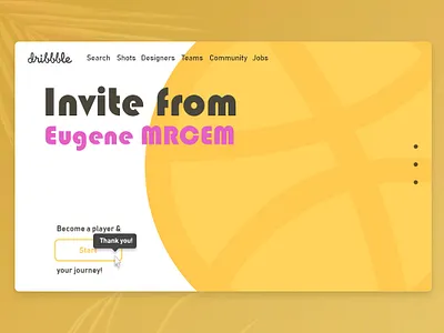 Hello Dribbble debute design first shot hello hello dribbble invite thank you yellow