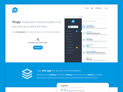 Pingly for Teams chat email homepage landing page marketing messaging