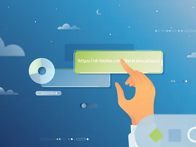 Click on blue blur click clouds dark blue design hand homepage icon illustration light moodboard motive night reflection