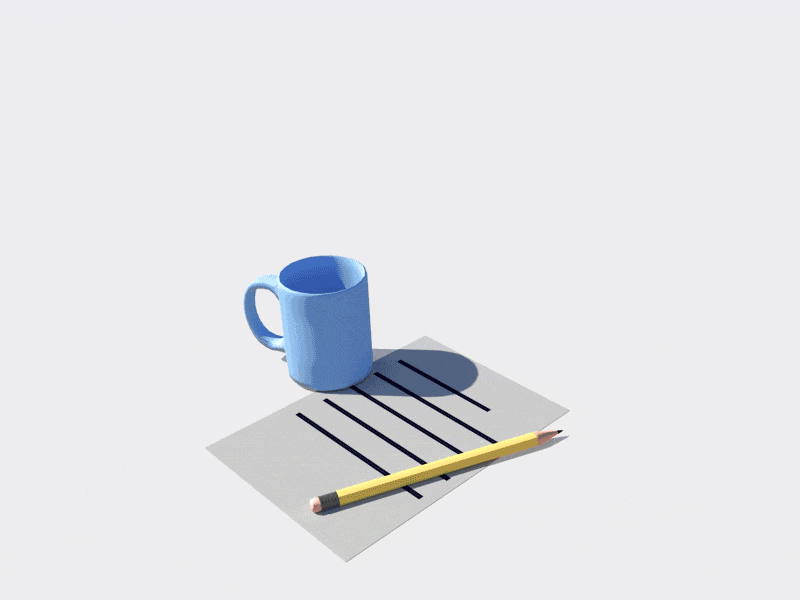 Low Poly Paper Animation 3d animation c4d cinema4d coffee low poly motion paper pencil render