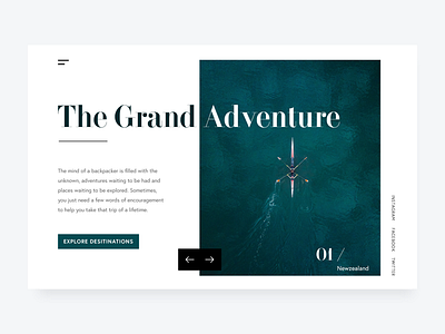 Grand adventure landing page sketch travel