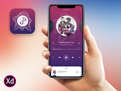 Music Player App app icon music player screen ui ux