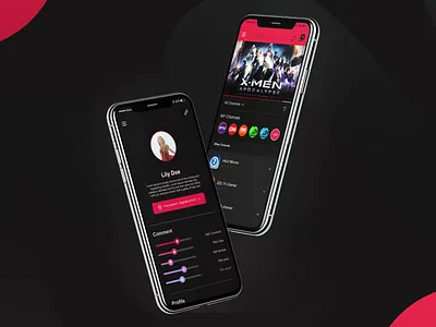 Home/Profile Channel TV design app ui ux