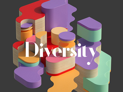 Diversity 3d 3dillustration abstract c4d cinema4d design lettering octane otoy pattern rendering type typography