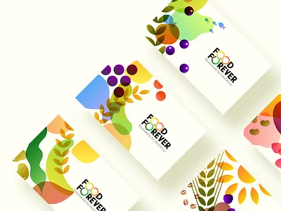 Food Forever - Business cards branding business card graphic design icons logo system