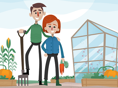 Allotment allotment character character design garden greenhouse illustration nature vegetables