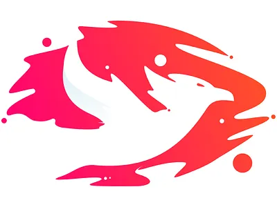 Phoenix bird flat design logo orange paint phoenix red simple sky splatter sunset yoga perdana