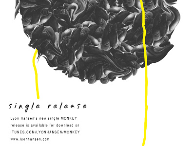 Monkey Release 1 adobe avantgarde dark design gorillas illustration minimal monkey monochromatic music mystery organic photoshop poster release scandinavian simple sketch typography yellow