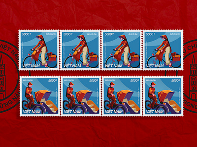 [Postage Stamps] Saigon 1975s design flat illustration saigon vector