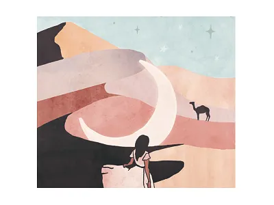 Sand Dune Girl drawing female illustration illustration ipad mystic illustration sand dunes texture textured illustration travel woman illustration
