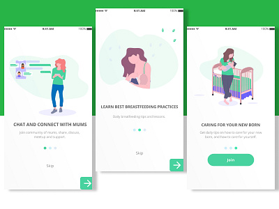 Onboarding Screens africa femaledesigner illustration lagos mobile animation mobile app onboarding design onboarding screen onboarding ui uidesign