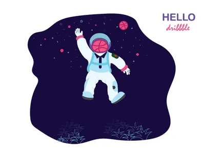 Hello Dribbble animation branding design flat illustration logo vector