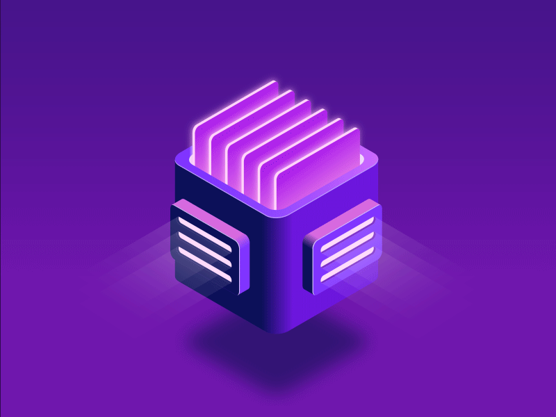 Box Animation animation box graphics illustration isometric motion purple tech technology