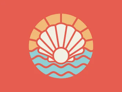 Seashell Things badge beach coastal crest emblem identity illustration logo sea texture tropical vector